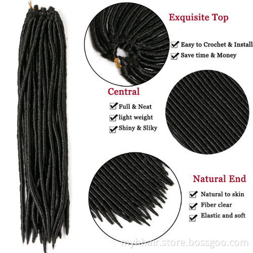 Pure Color 18 Inch Braids Straight Locs 24 Strands/Piece Crochet Braids Hair Extension Afro Synthetic Hair Fiber